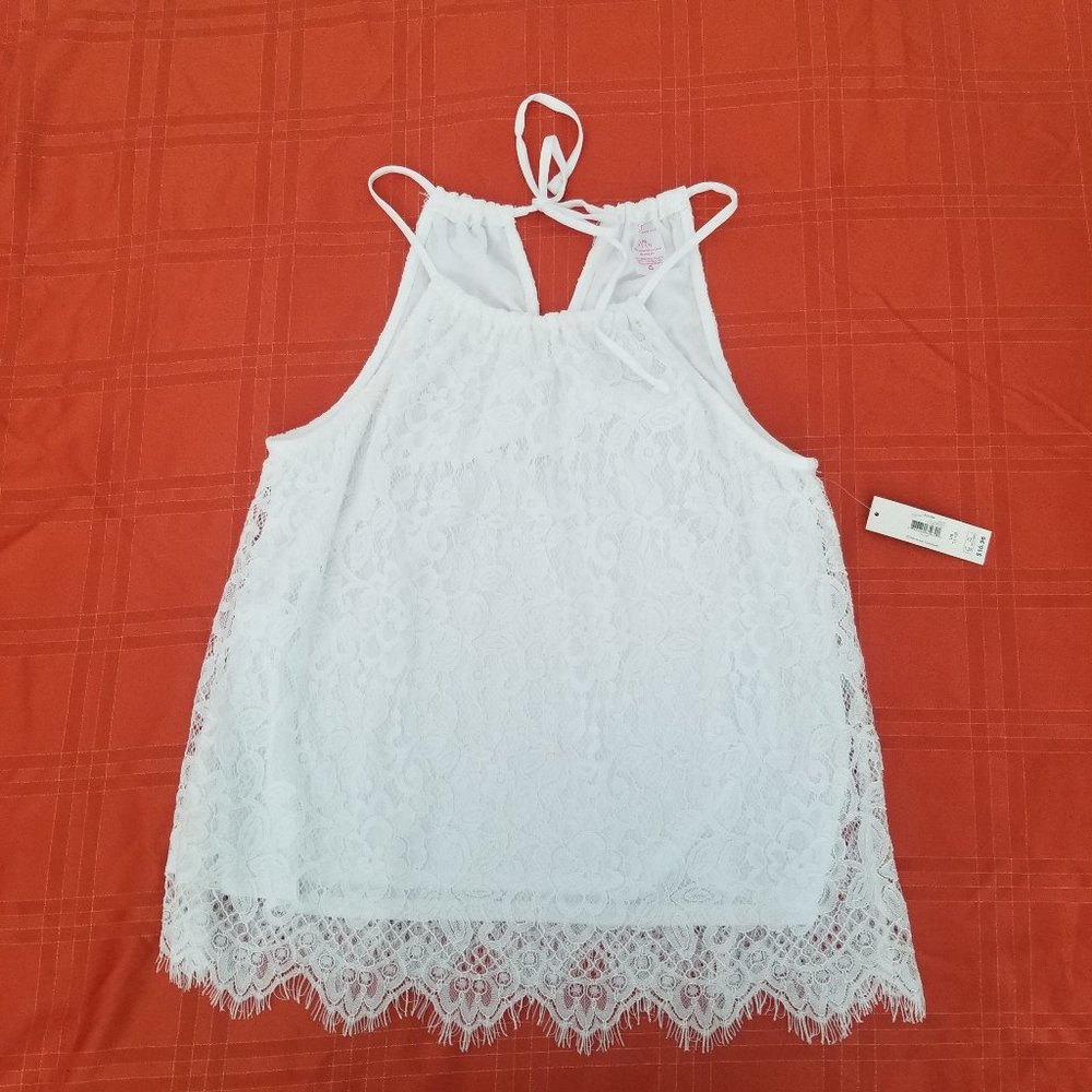 No Boundaries Junior Large 11- 13  Cami white Lacey NWT